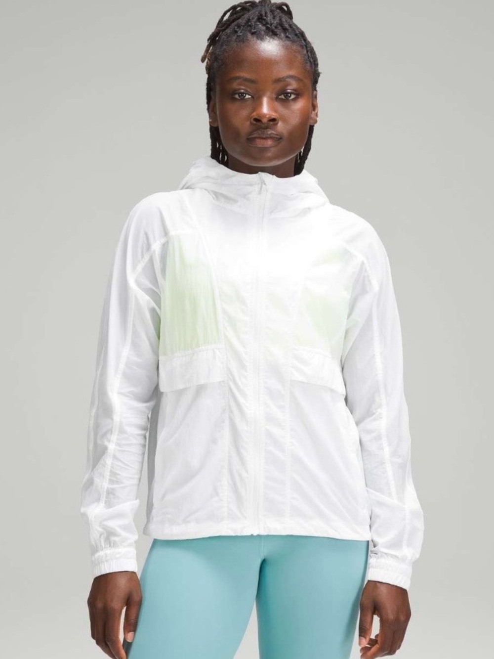 Lululemon Hood Lite Jacket White Size 4 Windbreaker Water Repellent